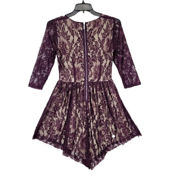 Bar III Woman Maroon Casual Formal Fit & Flare Stretch Long Sleeve Dress Medium - Picture 2 of 11